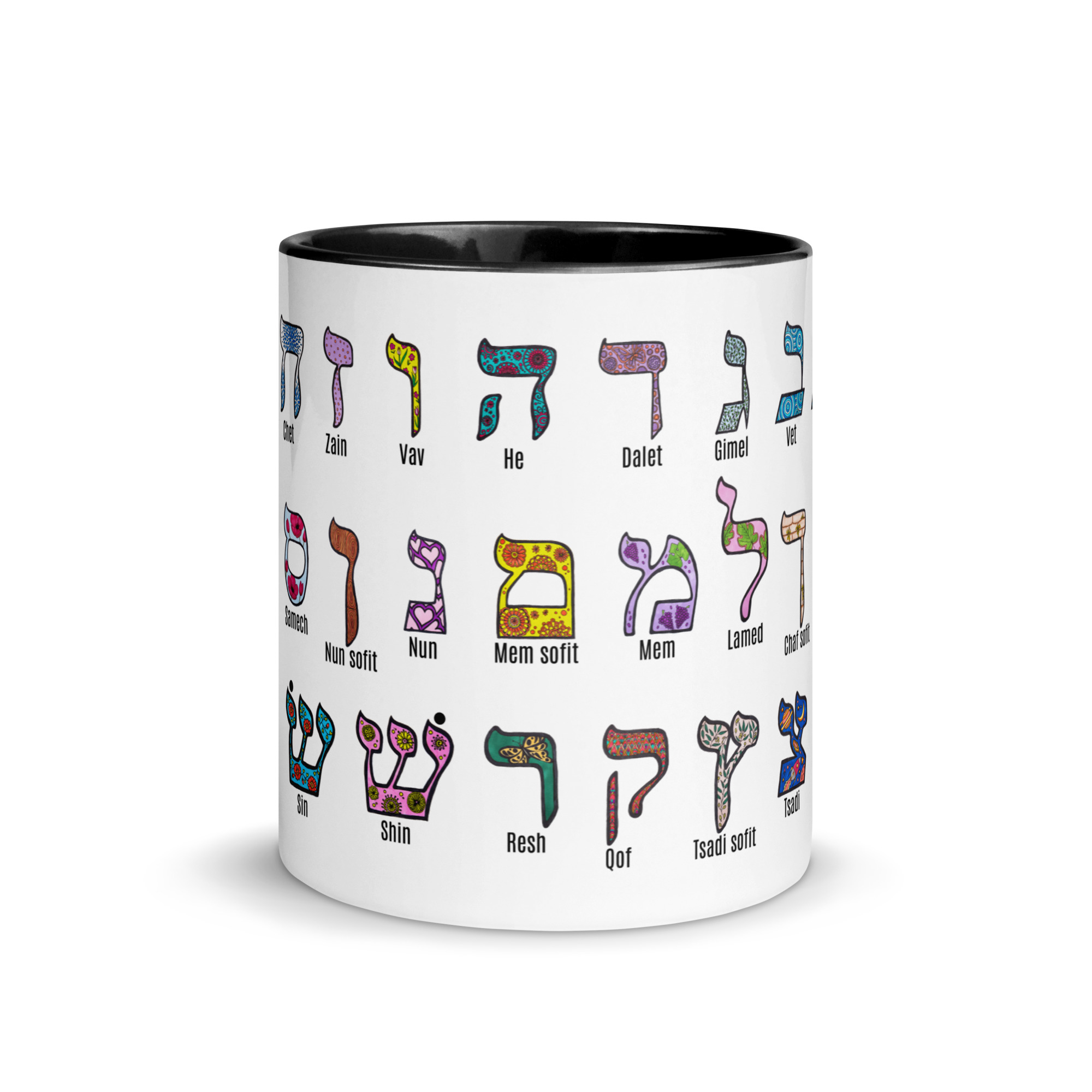Mugg - Hebreiska alfabetet - Handritat - Bild 2