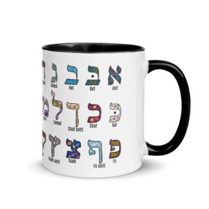 Mugg - Hebreiska alfabetet - Handritat