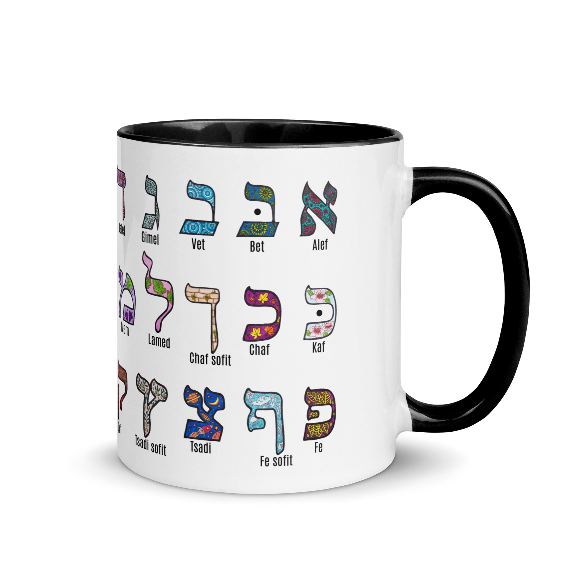 Mugg - Hebreiska alfabetet - Handritat