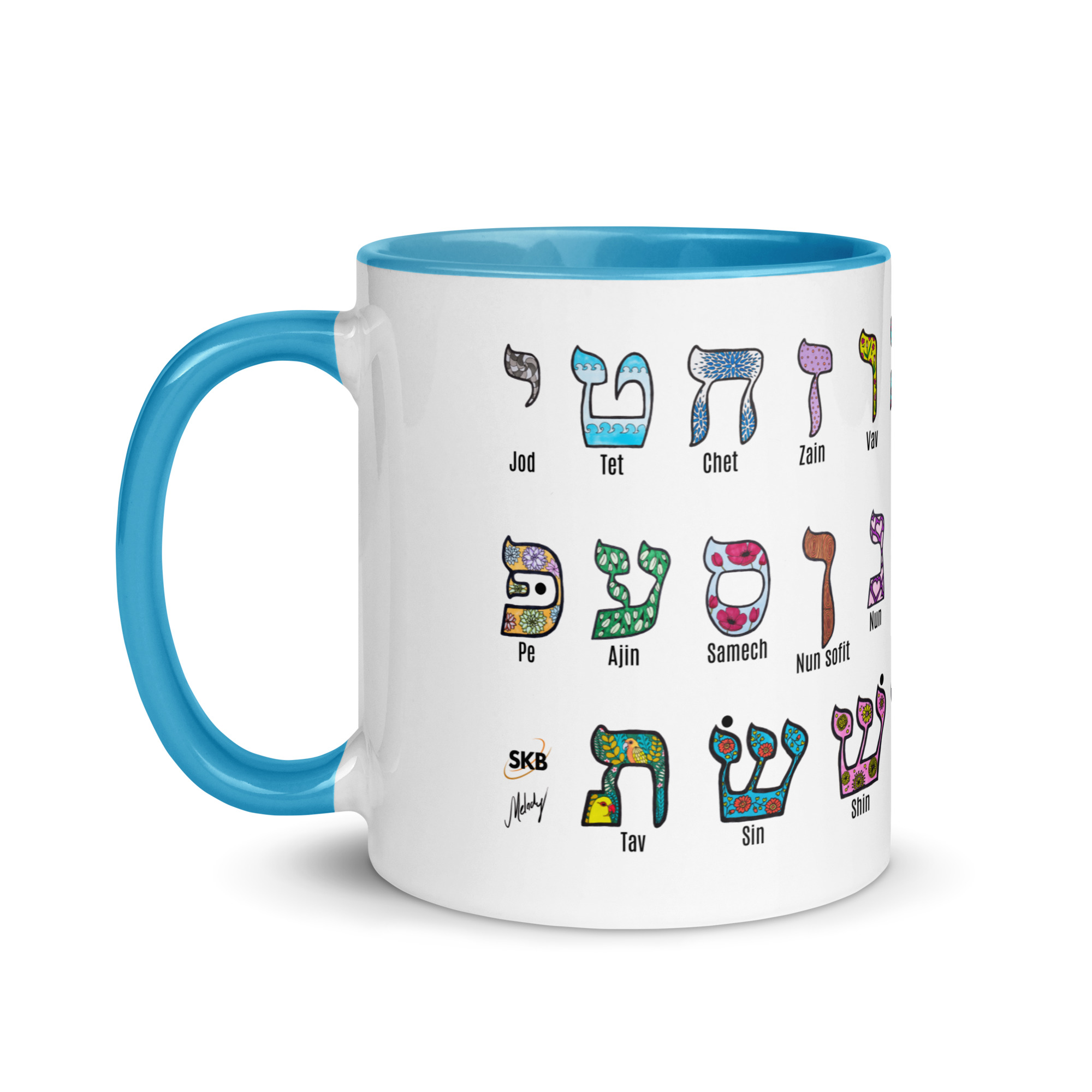 Mugg - Hebreiska alfabetet - Handritat - Bild 6