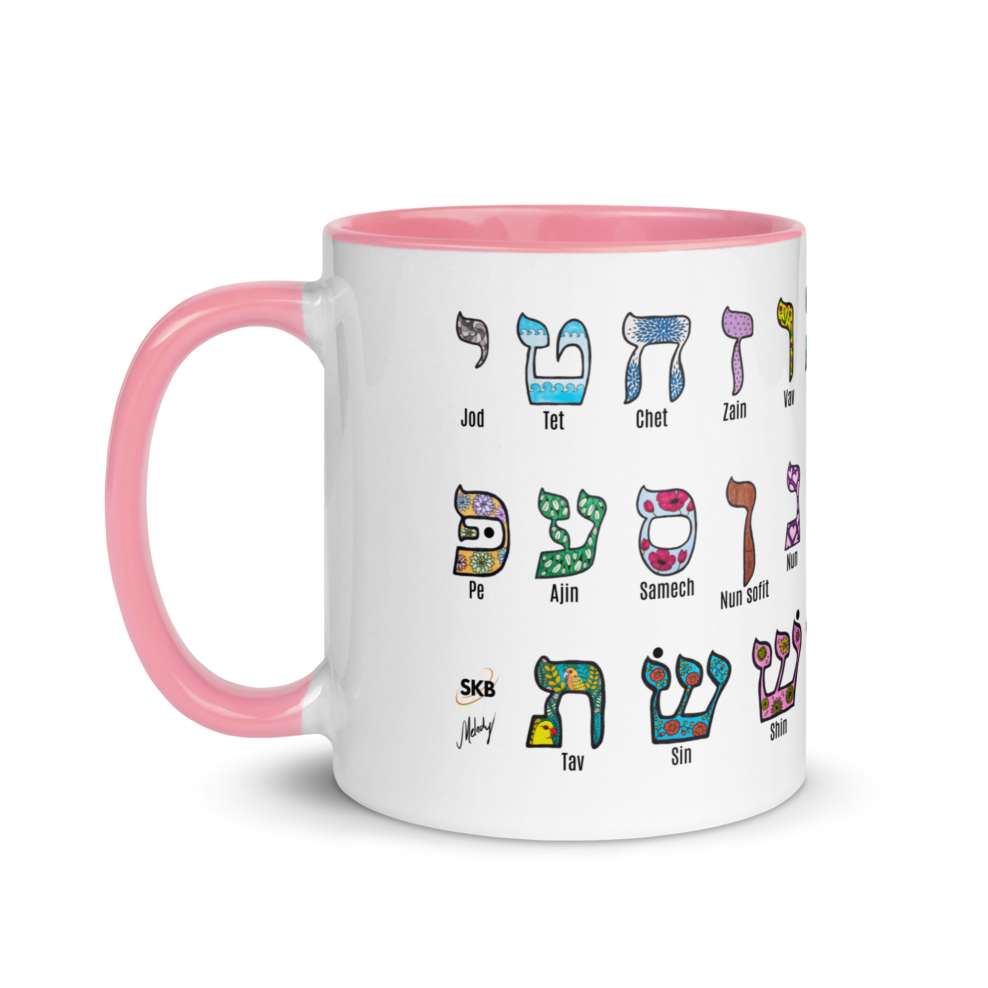 Mugg - Hebreiska alfabetet - Handritat - Bild 9
